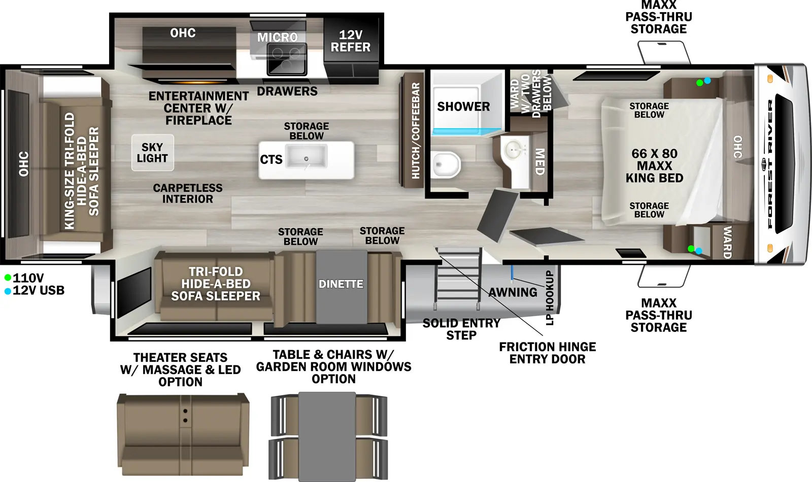 Wildcat Travel Trailers 278RLX Floorplan